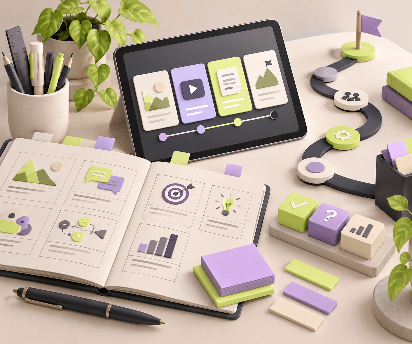 Learning design concept illustration