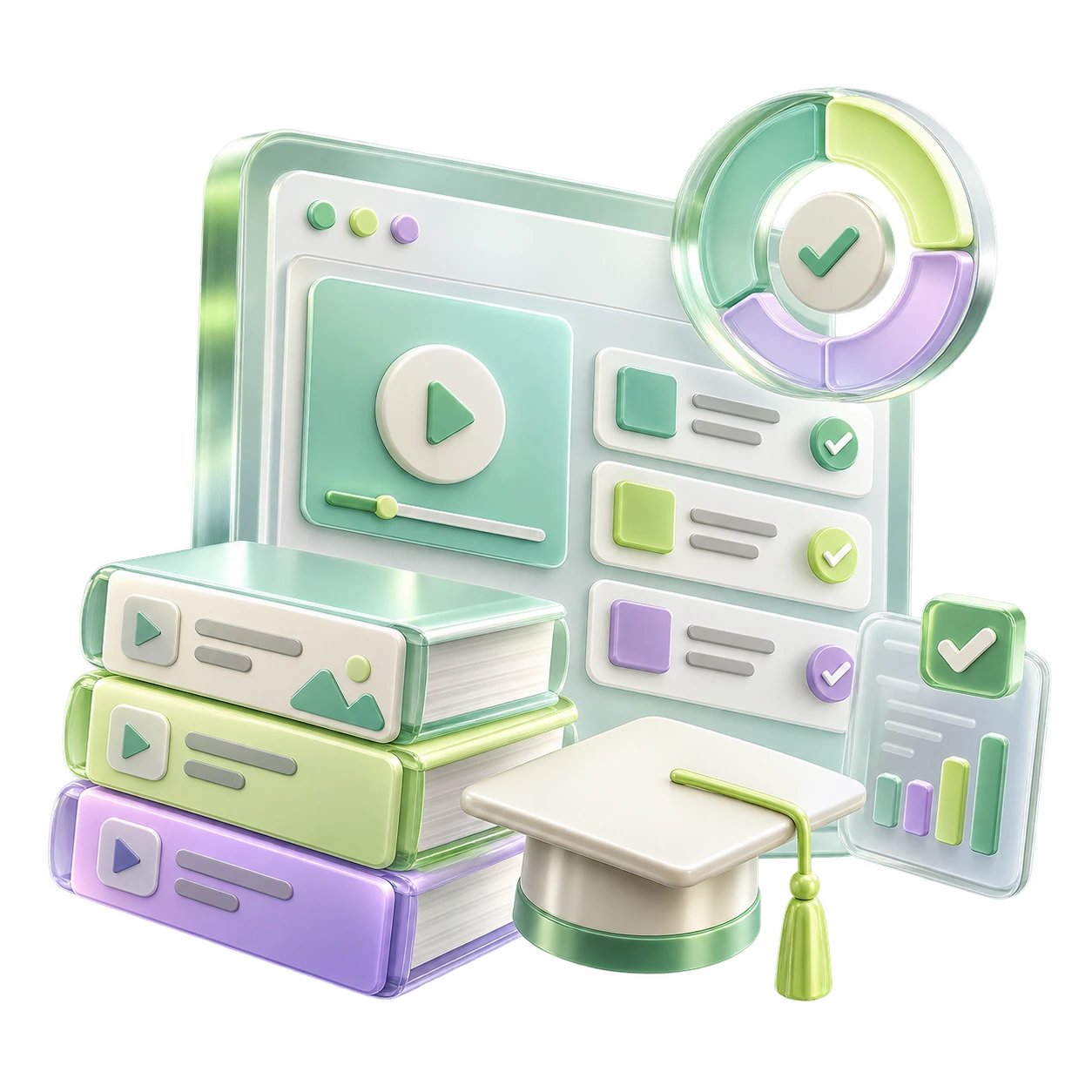 Illustration of a learning management dashboard